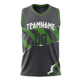 Custom Team Design Gray & Green Colors Design Sports Basketball Jersey BS00MT050314