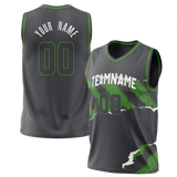 Custom Team Design Gray & Green Colors Design Sports Basketball Jersey