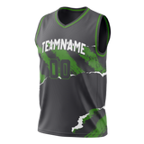 Custom Team Design Gray & Green Colors Design Sports Basketball Jersey BS00MT050314