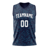 Custom Team Design Navy Blue & Royal Blue Colors Design Sports Basketball Jersey BS00MT061819