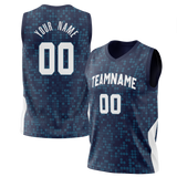 Custom Team Design Navy Blue & Royal Blue Colors Design Sports Basketball Jersey BS00MT061819