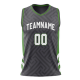 Custom Team Design Gray & Green Colors Design Sports Basketball Jersey BS00MT070314