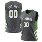 Custom Team Design Gray & Green Colors Design Sports Basketball Jersey BS00MT070314