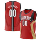 Custom Team Design Red & Cream Colors Design Sports Basketball Jersey BS00NOP010905