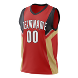 Custom Team Design Red & Cream Colors Design Sports Basketball Jersey BS00NOP010905