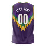 Custom Team Design Dark Purple & Gold Colors Design Sports Basketball Jersey BS00NOP022213