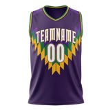 Custom Team Design Dark Purple & Gold Colors Design Sports Basketball Jersey BS00NOP022213