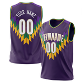 Custom Team Design Dark Purple & Gold Colors Design Sports Basketball Jersey