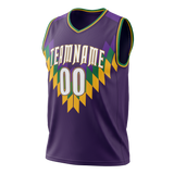 Custom Team Design Dark Purple & Gold Colors Design Sports Basketball Jersey BS00NOP022213