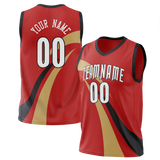 Custom Team Design Red & Cream Colors Design Sports Basketball Jersey BS00NOP060905