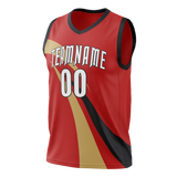 Custom Team Design Red & Cream Colors Design Sports Basketball Jersey BS00NOP060905