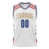 Custom Team Design White & Blue Colors Design Sports Basketball Jersey BS00NOP070220