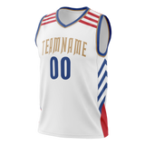 Custom Team Design White & Blue Colors Design Sports Basketball Jersey BS00NOP070220