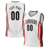 Custom Team Design White & Red Colors Design Sports Basketball Jersey