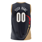 Custom Team Design Navy Blue & Cream Colors Design Sports Basketball Jersey BS00NOP091805