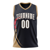 Custom Team Design Navy Blue & Cream Colors Design Sports Basketball Jersey BS00NOP091805