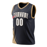 Custom Team Design Navy Blue & Cream Colors Design Sports Basketball Jersey BS00NOP091805