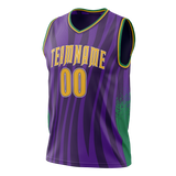 Custom Team Design Purple & Kelly Green Colors Design Sports Basketball Jersey BS00NOP102315