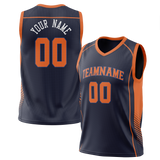 Custom Team Design Navy Blue & Orange Colors Design Sports Basketball Jersey