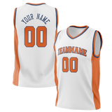 Custom Team Design White & Orange Colors Design Sports Basketball Jersey