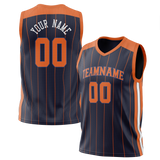 Custom Team Design Navy Blue & Orange Colors Design Sports Basketball Jersey