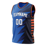 Custom Team Design Blue & Navy Blue Colors Design Sports Basketball Jersey BS00OCT012018