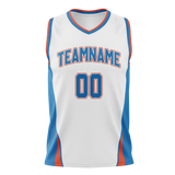 Custom Team Design White & Blue Colors Design Sports Basketball Jersey BS00OCT020220