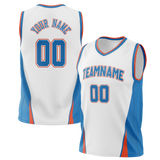 Custom Team Design White & Blue Colors Design Sports Basketball Jersey BS00OCT020220