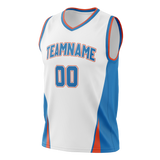 Custom Team Design White & Blue Colors Design Sports Basketball Jersey BS00OCT020220