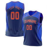 Custom Team Design Navy Blue & Royal Blue Colors Design Sports Basketball Jersey