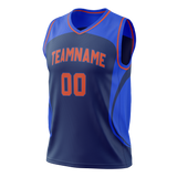 Custom Team Design Navy Blue & Royal Blue Colors Design Sports Basketball Jersey BS00OCT041819