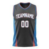 Custom Team Design Gray & Blue Colors Design Sports Basketball Jersey BS00OCT070320