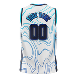 Custom Team Design White & Blue Colors Design Sports Basketball Jersey BS00OM100220