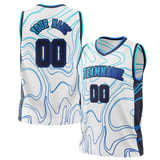 Custom Team Design White & Blue Colors Design Sports Basketball Jersey BS00OM100220