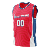 Custom Team Design Red & Royal Blue Colors Design Sports Basketball Jersey BS00P7040919