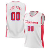 Custom Team Design White & Red Colors Design Sports Basketball Jersey