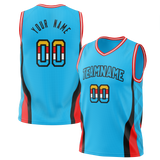 Custom Team Design Blue & Red Colors Design Sports Basketball Jersey BS00PS022009