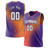 Custom Team Design Purple & Orange Colors Design Sports Basketball Jersey