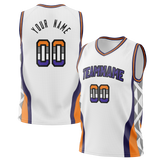 Custom Team Design White & Orange Colors Design Sports Basketball Jersey