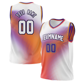 Custom Team Design White & Orange Colors Design Sports Basketball Jersey