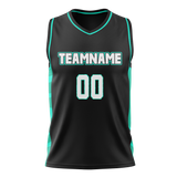 Custom Team Design Black & Teal Colors Design Sports Basketball Jersey BS00PTB020117