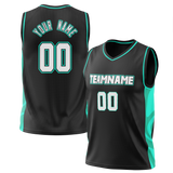 Custom Team Design Black & Teal Colors Design Sports Basketball Jersey BS00PTB020117