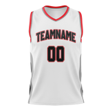 Custom Team Design White & Red Colors Design Sports Basketball Jersey BS00PTB040209