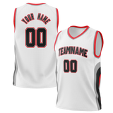 Custom Team Design White & Red Colors Design Sports Basketball Jersey