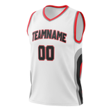 Custom Team Design White & Red Colors Design Sports Basketball Jersey BS00PTB040209