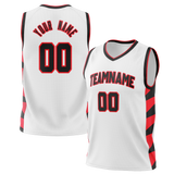 Custom Team Design White & Red Colors Design Sports Basketball Jersey