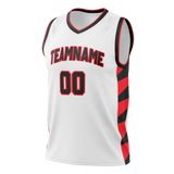 Custom Team Design White & Red Colors Design Sports Basketball Jersey BS00PTB060209