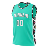 Custom Team Design Teal & Black Colors Design Sports Basketball Jersey BS00SAS031701