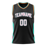 Custom Team Design Black & Teal Colors Design Sports Basketball Jersey BS00SAS040117