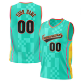 Custom Team Design Teal & Yellow Colors Design Sports Basketball Jersey BS00SAS061712